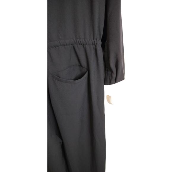 4252) Lauren Ralph Lauren Women Black Jumpsuit with White Accent Collar Size 14 - Picture 6 of 13